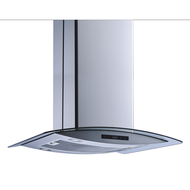 Stainless Steel Convertible Island Range Hood with LED Lights