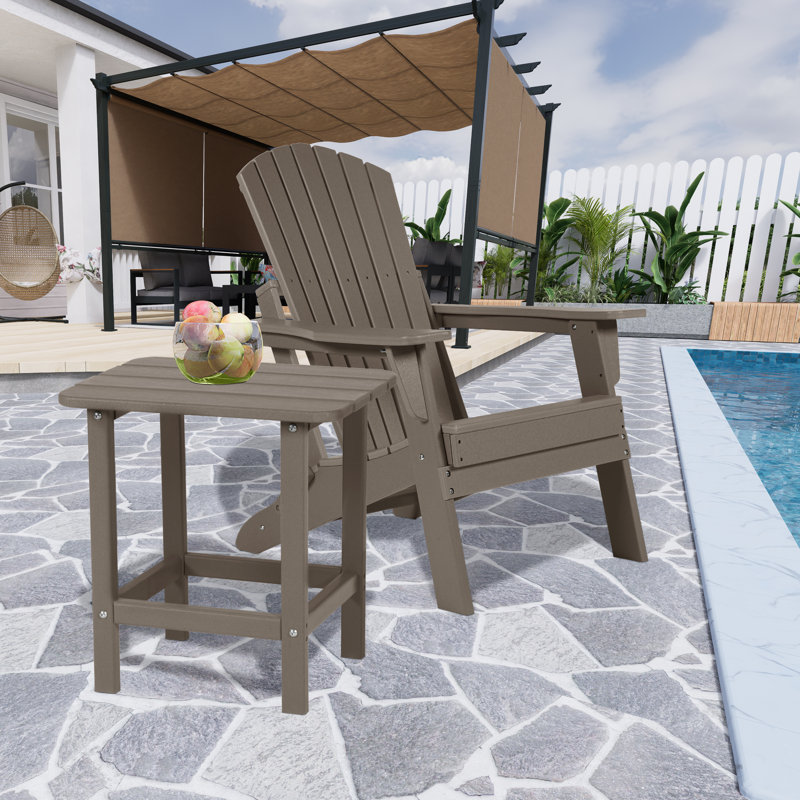 Rectangular Outdoor Side Table , 46cm cm W 35.5cm cm D, Brown