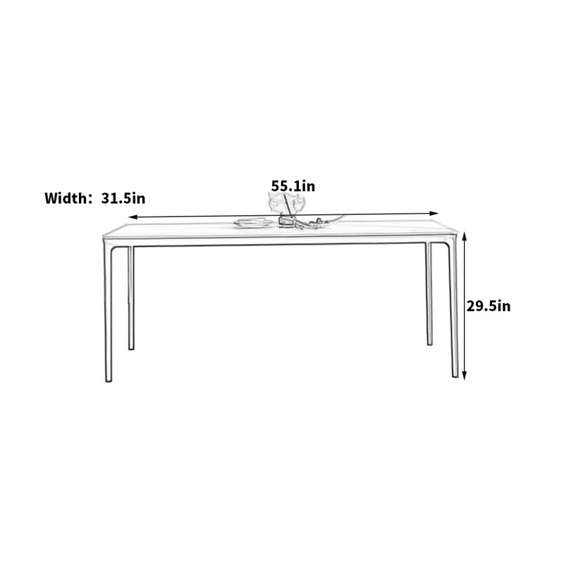Miseta La table de salle à manger Rock est un simple rectangle, H 29,5 po x L 55,1 po x l 31,5 po