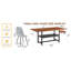Ensemble de table et de chaises Table de salle à manger 71 * 35,4 pouces à grain de noyer tendance, un choix pratique pour ajouter de la couleur à la maison.-1902292945-1902292947