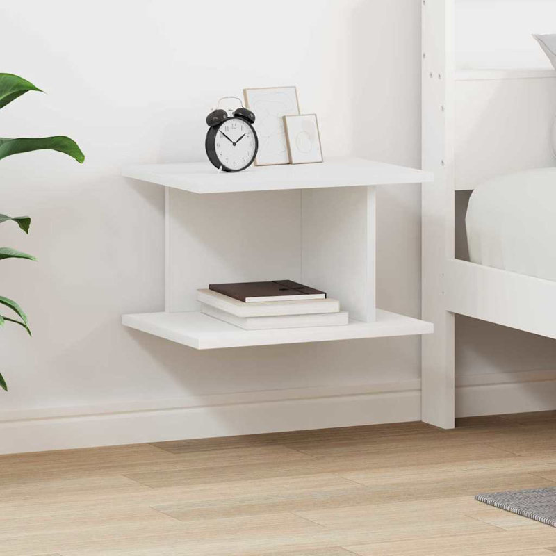 40cm W Manufactured Wood Bedside Table, White