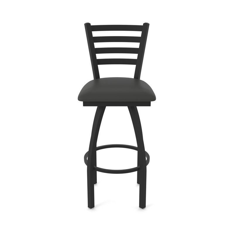 Jackie Swivel Stool, Black Wrinkle, Vinyl-Canter Iron, Counter Stool (25" Seat Height)