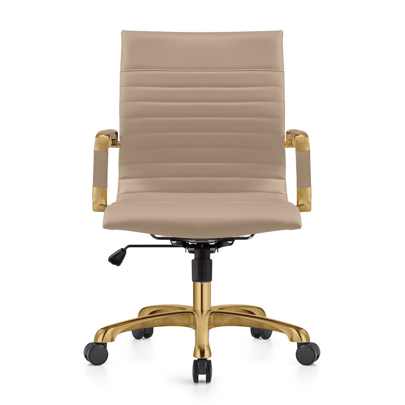Chaise de bureau en cuir Sorrells, Tanné
