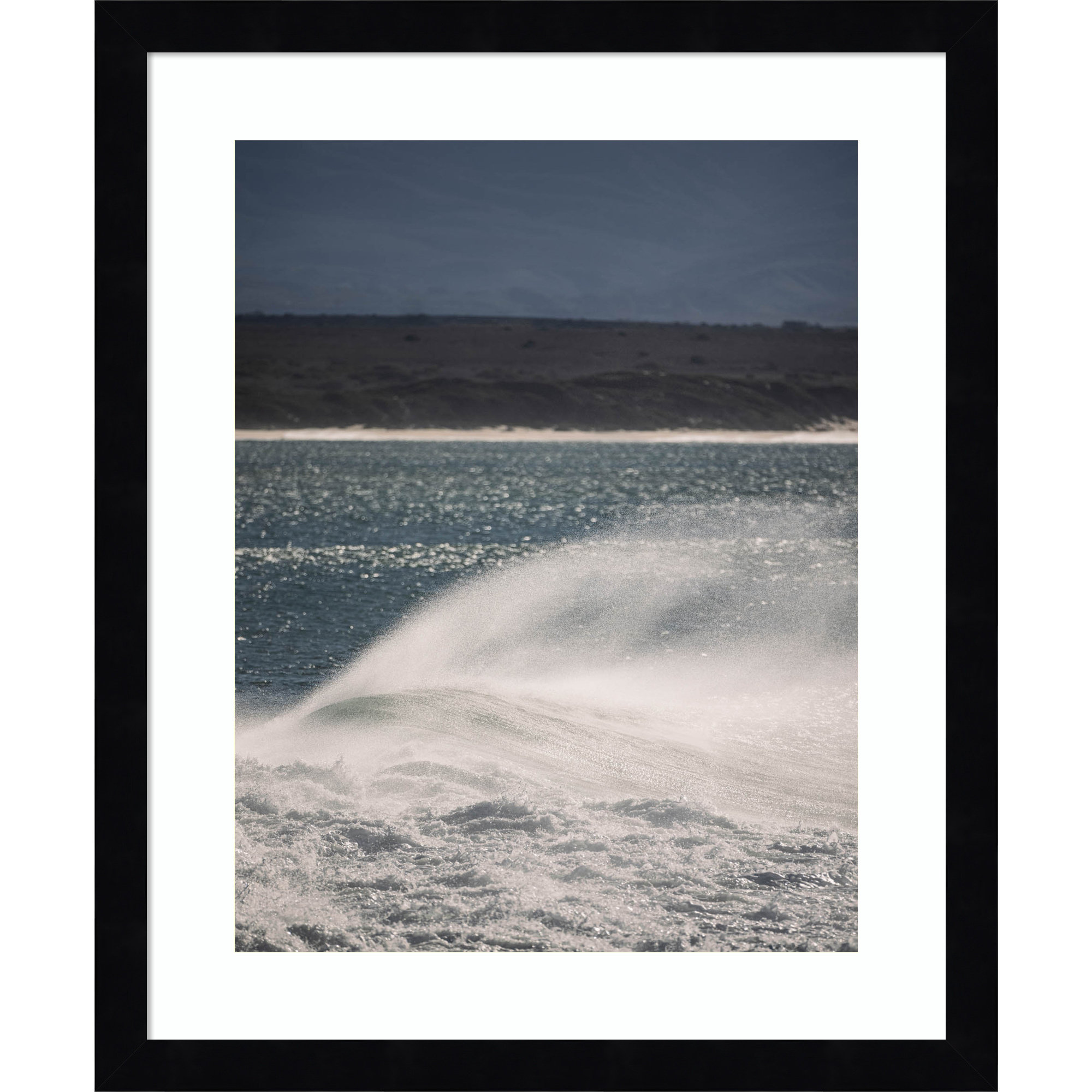 Sea Spuit by Shot by Clint Wood Framed Wall Art Print, 17" H x 14" W, Black 