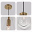 Luminaire suspendu moderne en verre transparent avec abat-jour doré