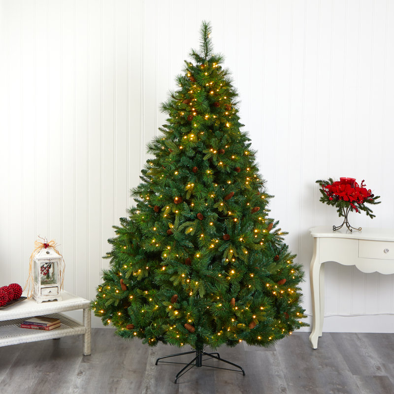 Lighted Artificial Christmas Tree, 7.5' H