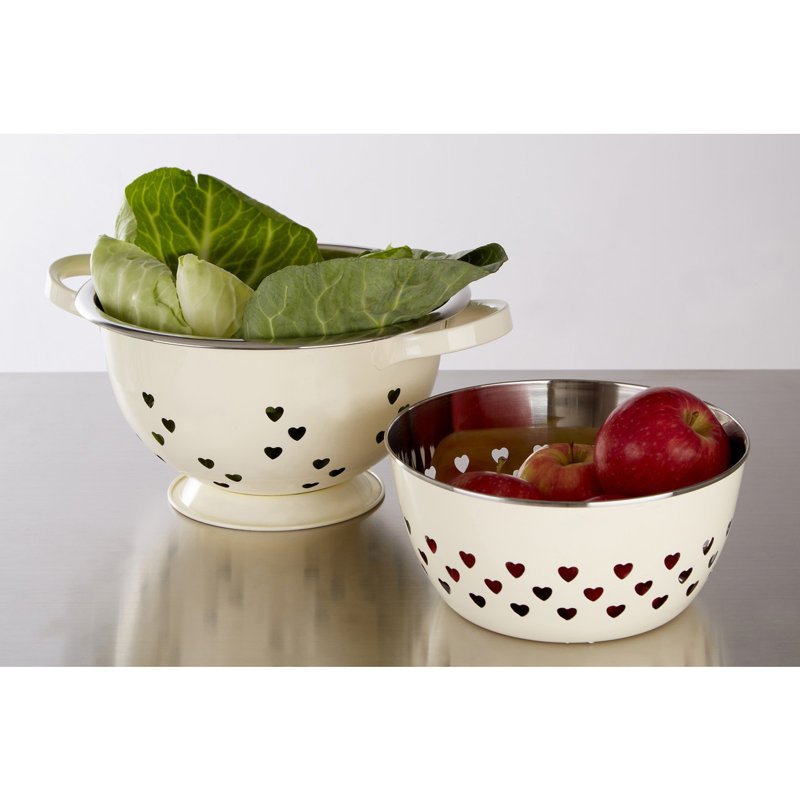 Symple Stuff Josephus Stainless Steel Serving Bowl, Ivory