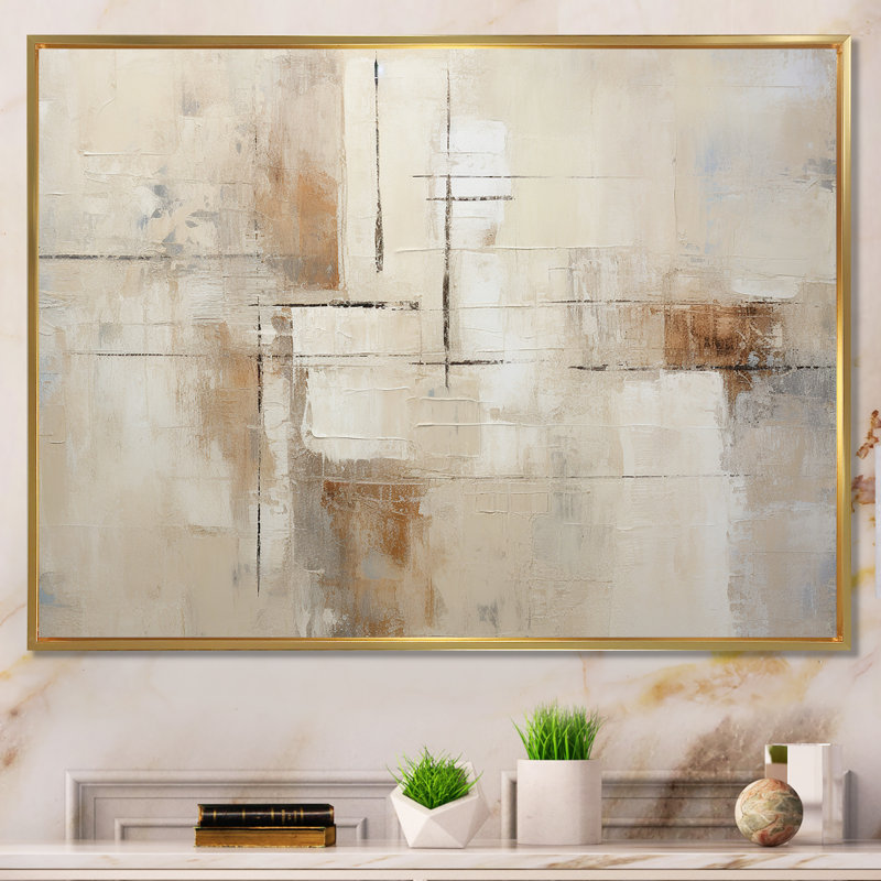 Minimalisme moderne, art zen scandinave II - décoration murale moderne scandinave, Cadre flottant doré
