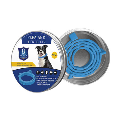 Collier anti-puces en silicone pour chien, 25 po, gris