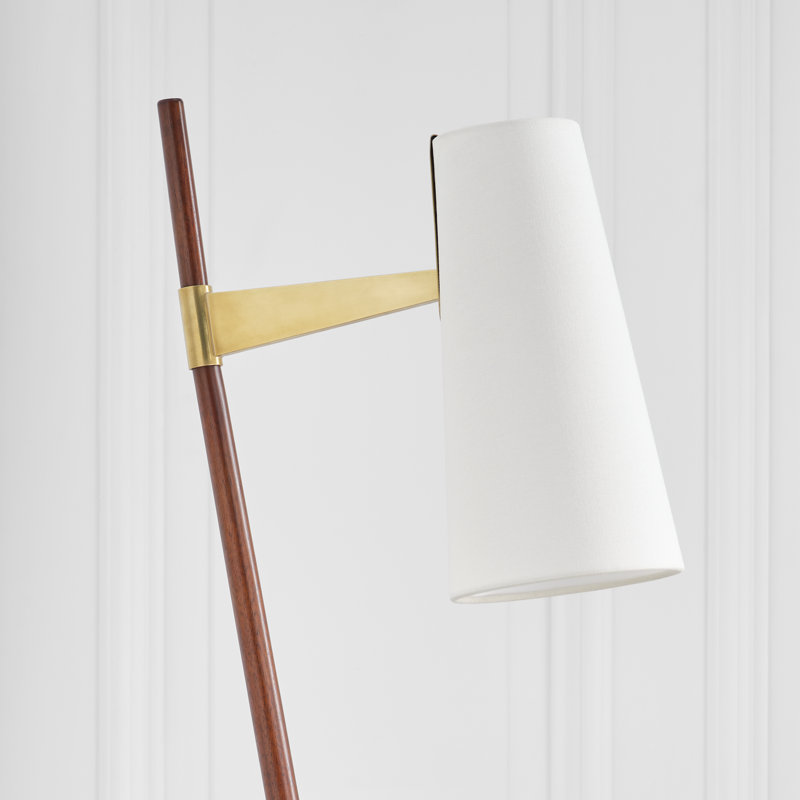 Katia Task Floor Lamp, Mahogany/Hand-Rubbed Antique Brass