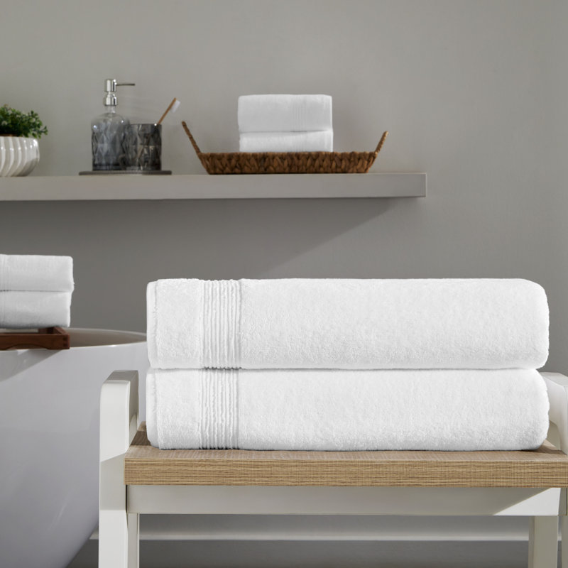 Ozdilek 2-Piece Bath Sheets, 35X70 100% Turkish Cotton, Luxury Quick Dry, Extra Large, Fade-Resistant, Eco-Friendly, Spa Towel, Comfortable (White)
