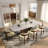 71"-95"Extendable Hobart Modern Dining Table For 6-10, Rectangular Sintered Stone Tabletop with Pedestal Base, Carbon Steel Leg-279556248-279556249