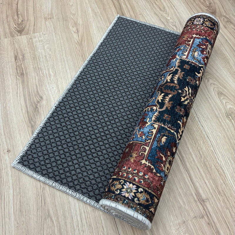 Custom Size Anti-Slip Latex Back Machine Washable Loop Pile Solid Charcoal Runner Rug by Feet, Runner 2'2" x 10'