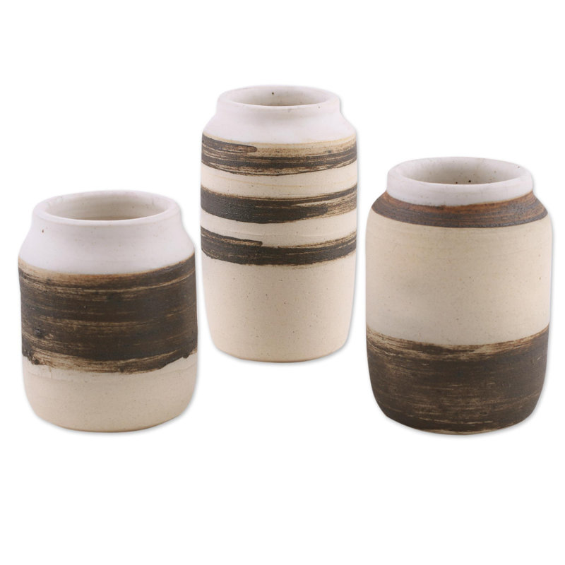 Pot de rangement 3 pièces rayures