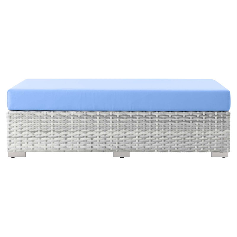 Repose-pieds d'extérieur rectangulaire Convene, Bleu clair