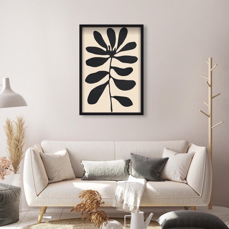 Oliver Gal Fronds of Nightfall III Abstract - Luxury Shadowbox Framed Wall Art, 31.5" H x 21.5" W, Black