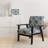 Coastal Victorian Tranquility Victorian Pattern - Upholstered Farmhouse Arm Chair, Rustic Floral Accent Chair