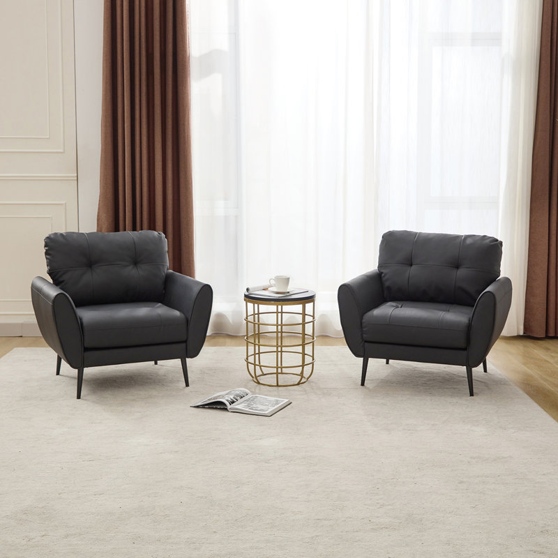 Corvo Faux Leather Armchair, Black