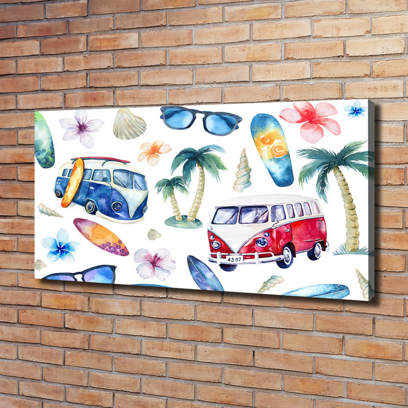 Surfing Symbols - Wrapped Canvas Print