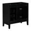 36" Bathroom Vanity Without Sink, Cabinet Base Only, Bathroom Cabinet With Drawers, Solid Frame And MDF Board, Black