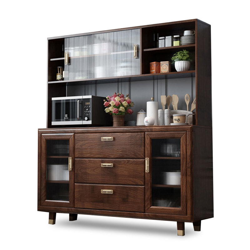 Nouvelle armoire de rangement en bois d'hévéa de style chinois