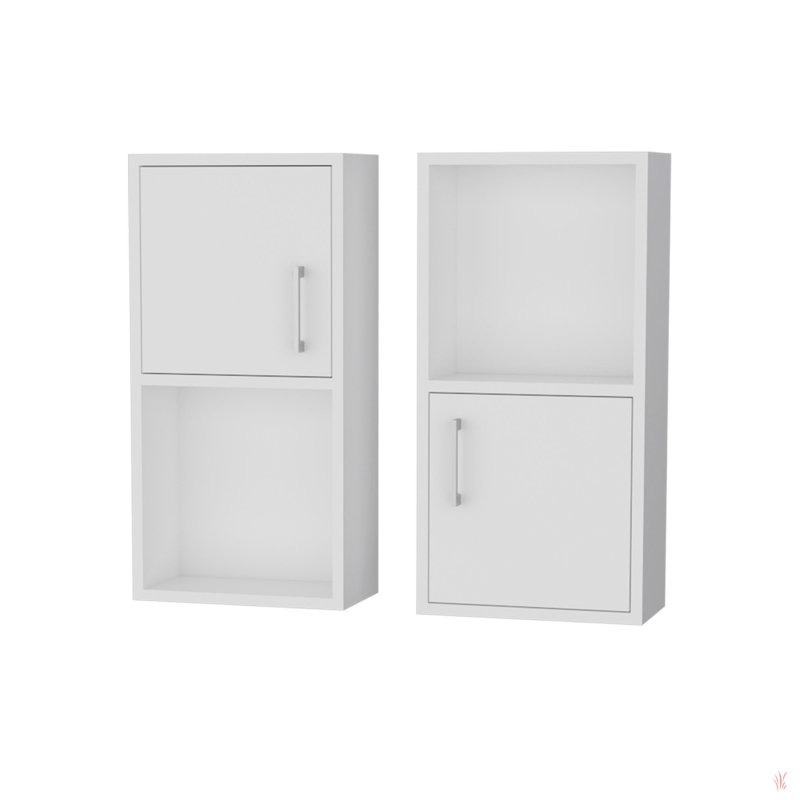 2 armoires à pharmacie avec tablette ouverte, Blanc