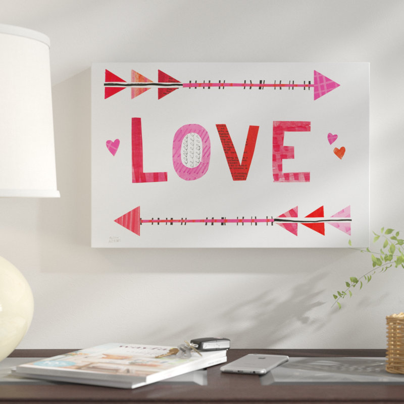 « love words iii », art textuel sur toile, H 40 po x l 60 po x P 1,5 po, Toile tendue, Pas de tapis