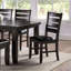 Ensemble de 2 chaises d'appoint en similicuir avec siège rembourré noir et espresso