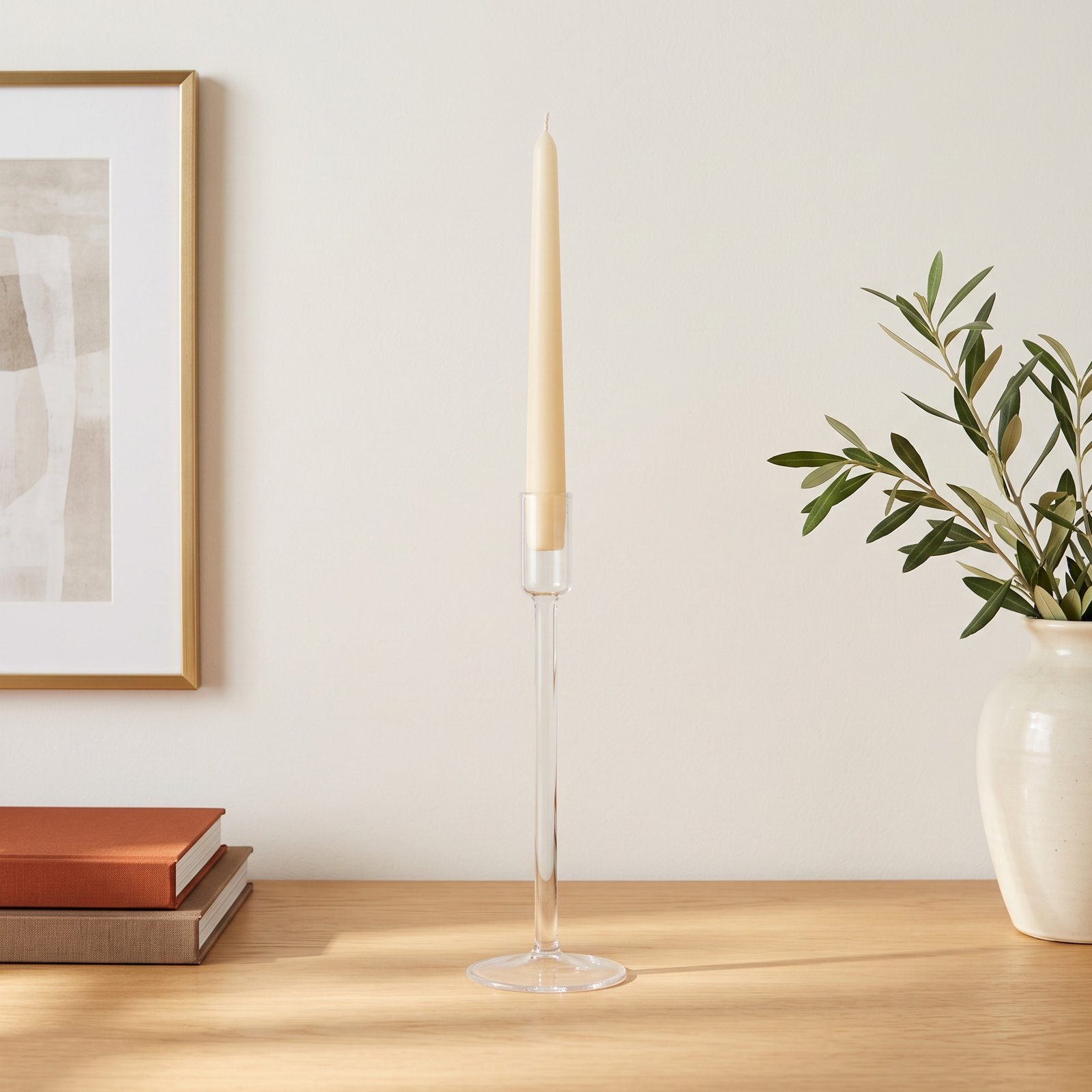 Clear Glass Candlestick Holder