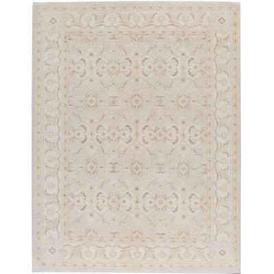 Hand-Knotted High-Quality Gray and Ivory Area Rug