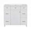 Évier en céramique durable avec protection anti-débordement et armoire de salle de bain en bois massif pour beaucoup de rangement