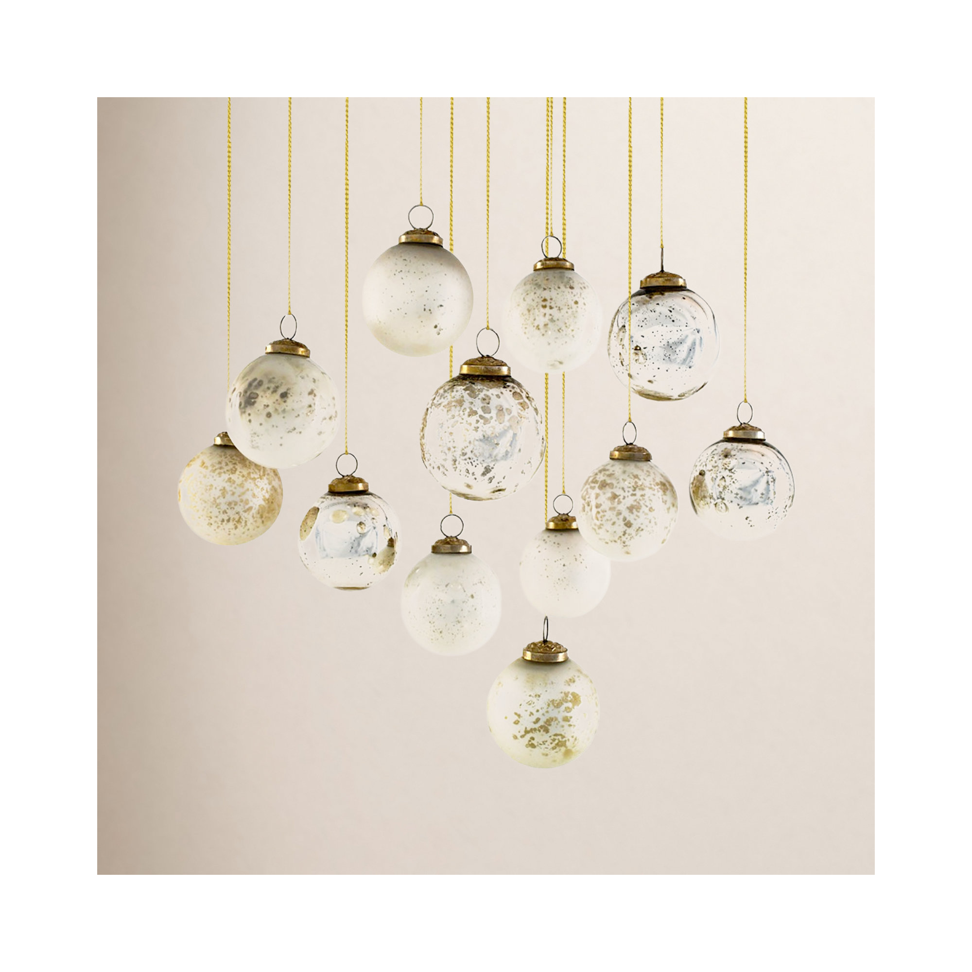 The Holiday Aisle® Solid Ball Ornament, Yellow, 2.5" H x 2.5" W x 2.5" D
