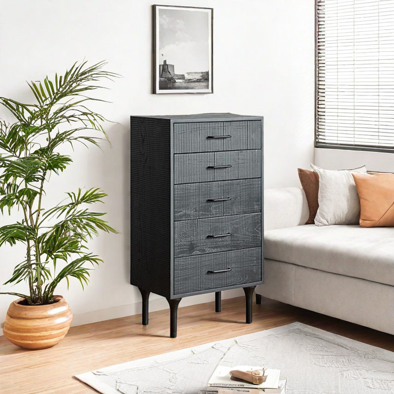 Commode d'appoint simple en bois massif