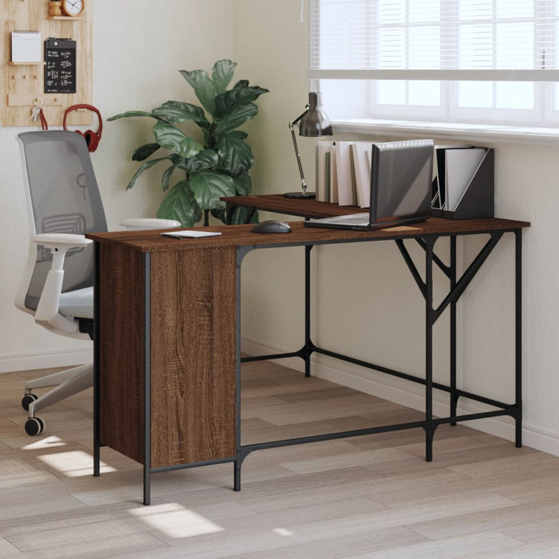 Desk 141x141x75 cm Engineered Wood, Brown Oak