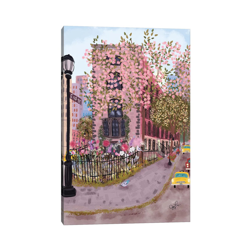 East Village by Joy Laforme - Wrapped Canvas Painting, 30.48 cm H x 45.72 cm W