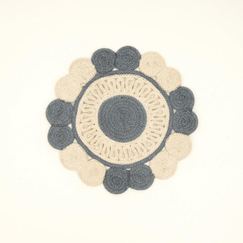 Cotton Floral Placemat, Blue