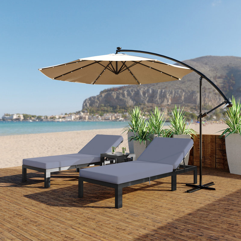 Adjustable Chaise Lounge Chair – Outdoor Patio Recliner, Poolside Lounger, Garden Lounge Chair with Headrest & Cushions, Weather & UV Resistant