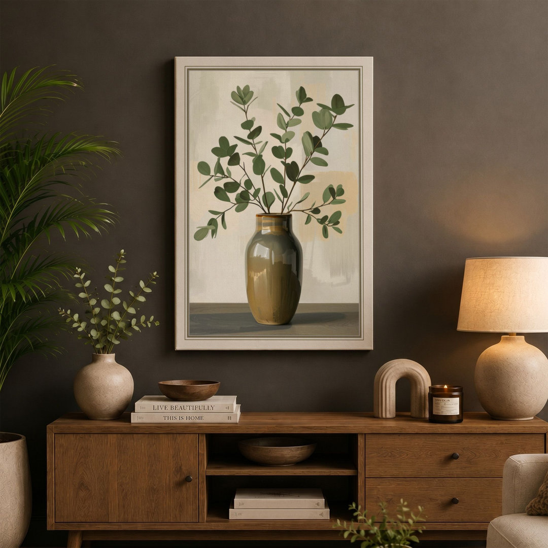Vase of Leafy Branches Botanical - Wrapped Canvas