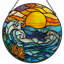 Panneau de vitrail 12 "H Sunset Waves-1570707914