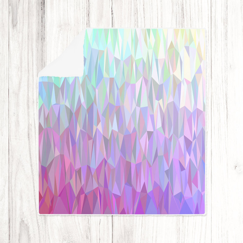 Throw Blanket, 68" W x 80" L, Abstract, Pink/Blue/Purple