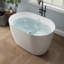 Baignoire autoportante en acrylique de 43 po avec siège Tidal, baignoire profonde en acrylique avec trop-plein-131410275-136951676