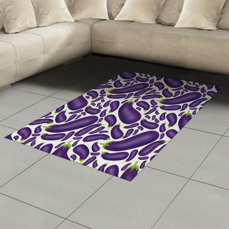 Tapis décoratif aubergine, Rectangle— 4 pi x 5 pi 8 po