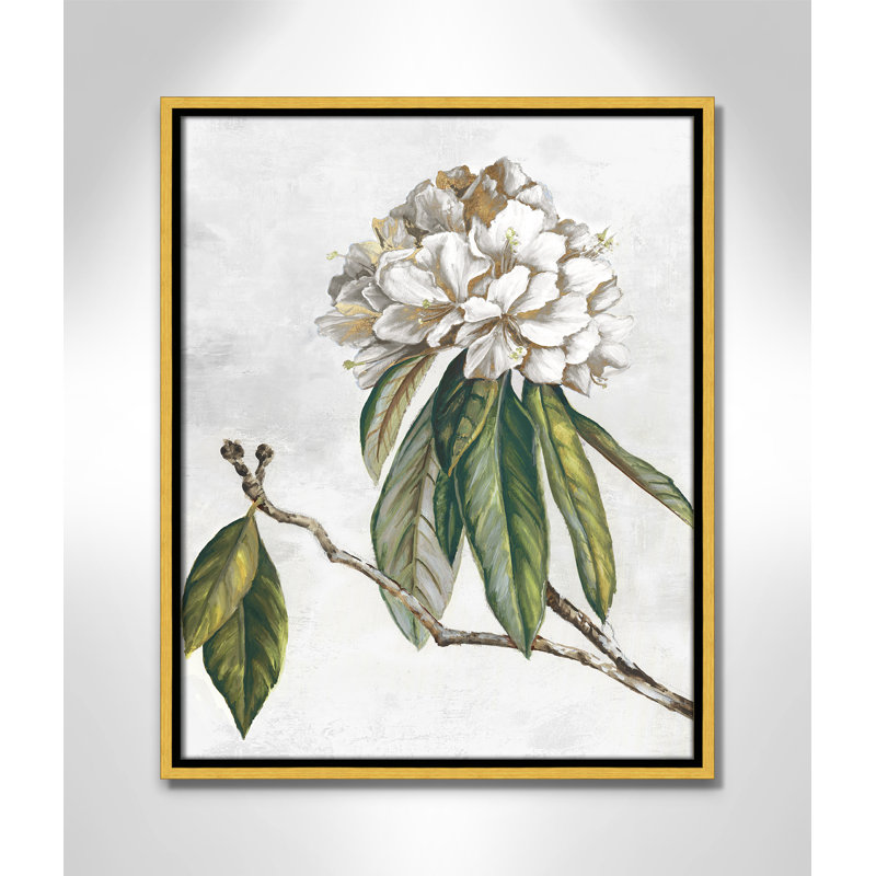 «Pearly Beauty II» par Eva Watts, L 17,5 po x H 21,5 po, Toile avec cadre, Flotteur doré