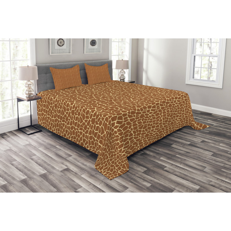 Adasyn Orange/Yellow Microfibre Bedspread Set, 220 x 264 cm