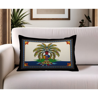 Oreiller rectangulaire réversible intérieur / extérieur Aalia Palm