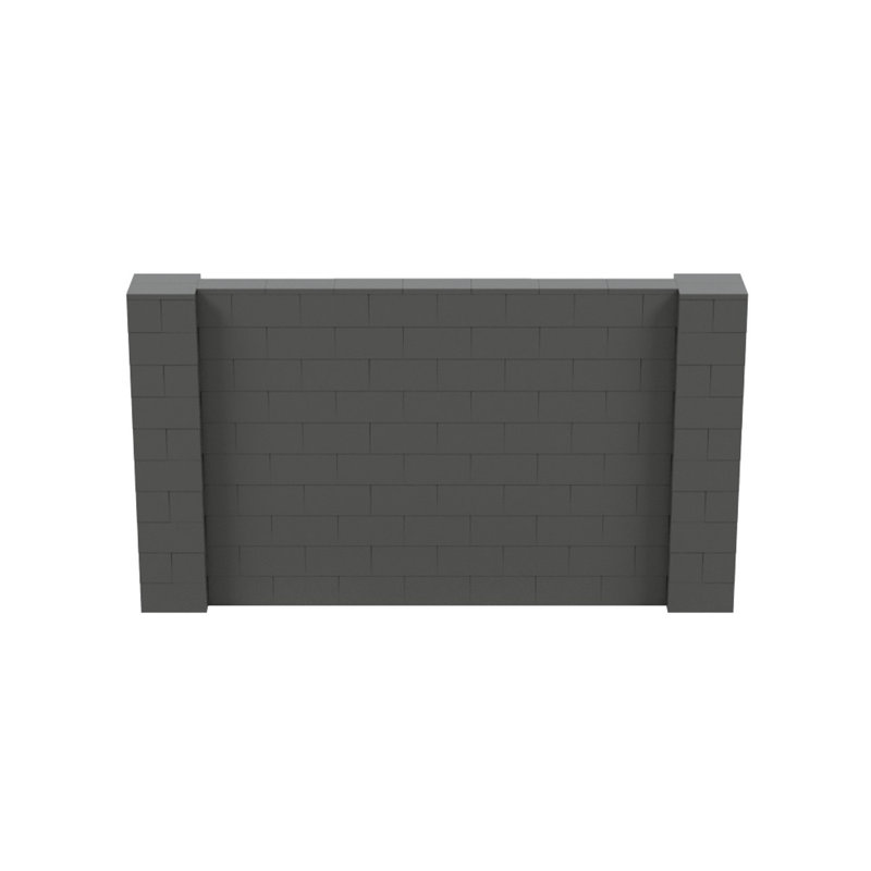 Ensemble mural de blocs géants 7 'T, H 60 po x l 108 po x P 12 po, Gris foncé