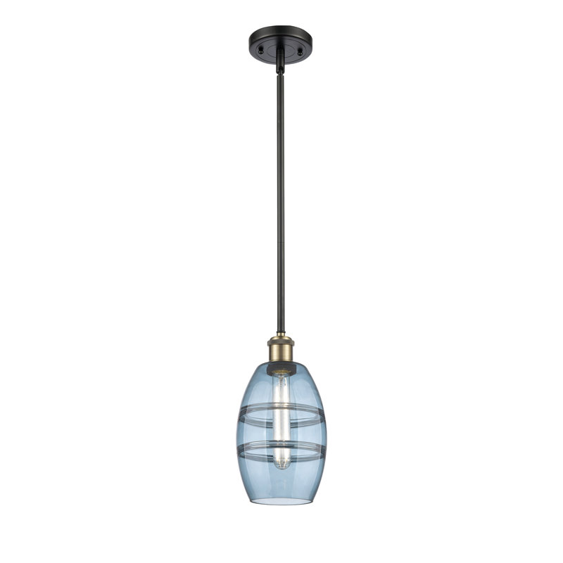 Luminaire suspendu à 1 tige Ballston Bettylou-516-G557, H 8,13 po x l 5,88 po x P 5,88 po, Bleu princesse