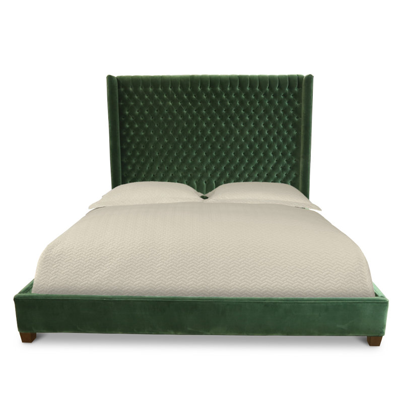 Arwin O. Velvet Wingback Bed, California King