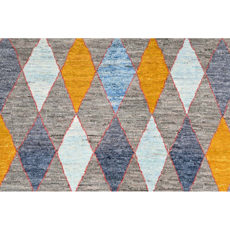 Moroccan Collection, Transitional One-of-a-Kind Rectangle 8' X 11'4" Hand Knotted Area Rug