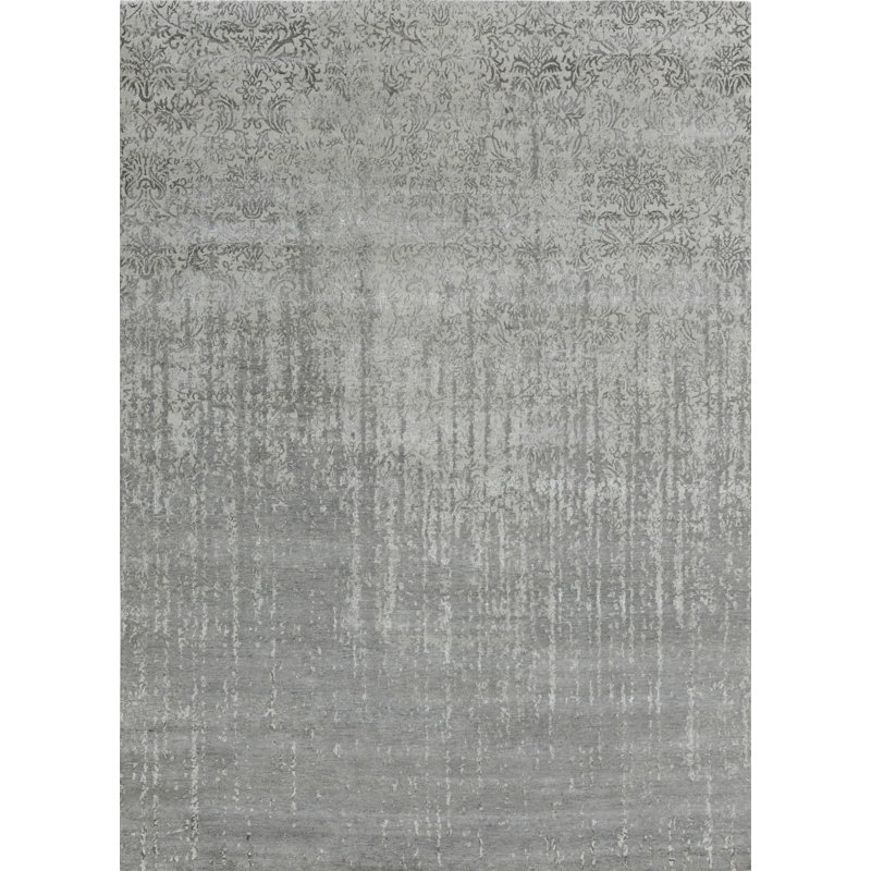 Hand Knotted Viscose Indoor Rug, Rectangle 8'1" x 10'
